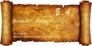 Boskó Albert névjegykártya