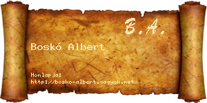 Boskó Albert névjegykártya