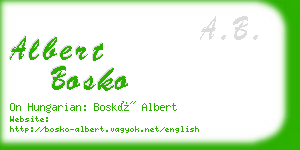 albert bosko business card